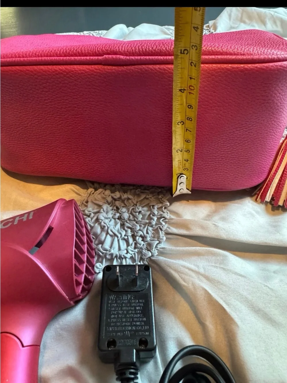 CHI Pink Cosmetic Travel Case with Matching Pink Hair Dryer